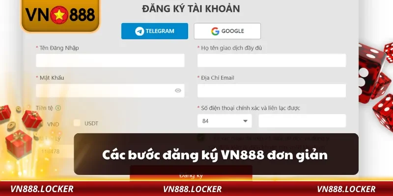 Đăng Ký VN888 1 Các bước đăng ký VN888 đơn giản